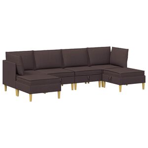 vidaXL Modular Sofa Set mit Stauraum 6 stk. Dunkelbraun Stoff