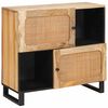 vidaXL Sideboard mit Speicher Braun 80 x 33 x 75 cm Massivholz Mango
