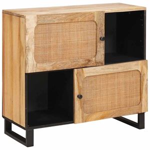 vidaXL Sideboard mit Speicher Braun 80 x 33 x 75 cm Massivholz Mango