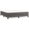 vidaXL Boxspringbett mit Matratze Grau 180x200 cm Kunstleder
