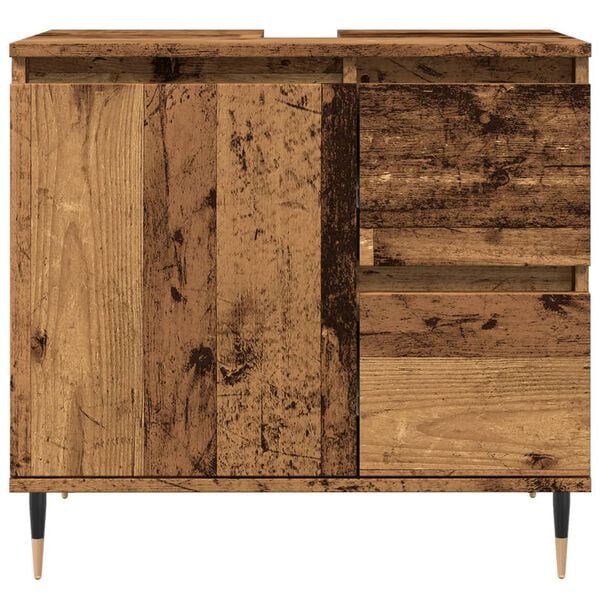 vidaXL Badschrank Altholz-Optik 65x33x60 cm Holzwerkstoff