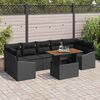 vidaXL Garten Essgruppe mit Kissen mit Kissen 8 pcs Schwarz und Braun