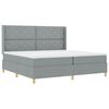 vidaXL Boxspringbett mit Matratze Hellgrau 200 x 200 cm Stoff