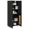 vidaXL Highboard 2 pcs Schwarz Eichen-Optik Engineered Wood und Glas