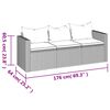 vidaXL 3-Sitzer-Gartensofa mit Kissen Schwarz Poly Rattan