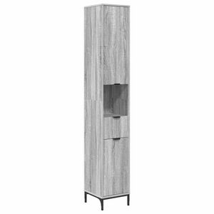 vidaXL Badezimmerschrank mit Speicher Graues Sonoma 31,5 x 33 x 190 cm