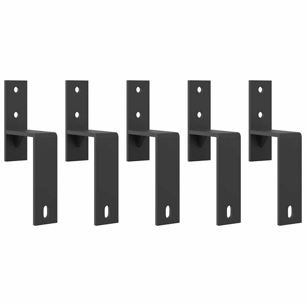 vidaXL Schiebet&uuml;rbeschlag-Set 213,5 cm Stahl Schwarz