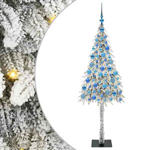 vidaXL Weihnachtsbaum mit 300 LEDs Wei&szlig; 180 cm PE und Stahl