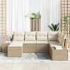 vidaXL Gartensofa-set mit Kissen 6 pcs Beige und Creme Poly-Rattan