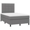vidaXL Boxspringbett mit Matratze & LED Dunkelgrau 120x200 cm Stoff