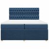 vidaXL Boxspringbett mit Matratze Blau 200x200 cm Stoff
