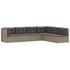 vidaXL 6-tlg. Garten-Lounge-Set mit Kissen Grau Poly Rattan
