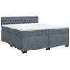 vidaXL Boxspringbett mit Matratze Dunkelgrau 200x200 cm Samt