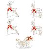 vidaXL Weihnachtsrentier mit Schlitten 5 stk. 230 LEDs Warmes Wei&szlig;