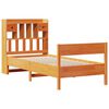 vidaXL Massivholzbett mit Regal ohne Matratze Wachsbraun 100x200 cm