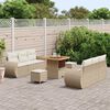 vidaXL Gartensofa-set mit Kissen 9 pcs Beige und Creme Poly-Rattan