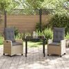 vidaXL Garten Essgruppe mit Kissen 3 pcs Beige Poly-Rattan