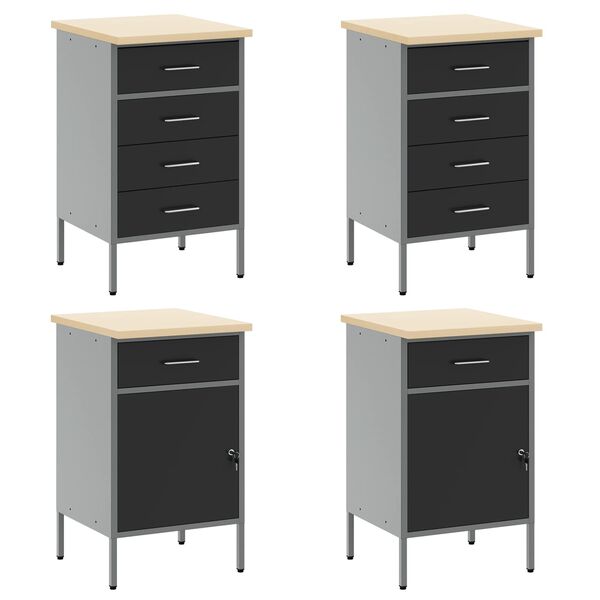 Produktbild von VdaXL Werkzeugbox Wand-Werkzeugschrank Ndustredesgn Metall Grau Und Schwarz 1 St