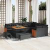 vidaXL Gartensofa-set mit Kissen 13 pcs Schwarz Poly-Rattan
