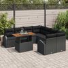 vidaXL Garten-Sofa-Set mit Speicher 9 pcs Schwarz Poly Rattan