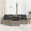 vidaXL Gartensofa-set mit Speicher mit Kissen 5 pcs Grau Poly-Rattan