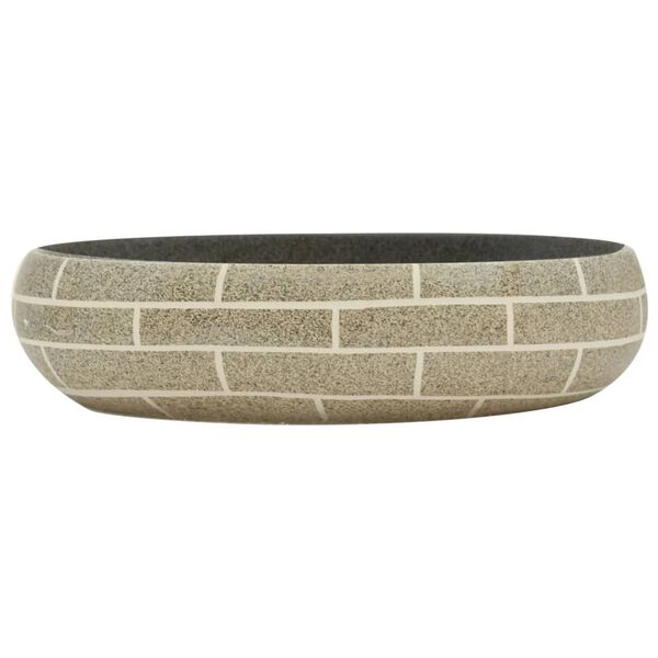 vidaXL Aufsatzwaschbecken Mehrfarbig Oval 59x40x15 cm Keramik