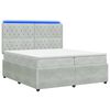 vidaXL LED Boxspringbett mit Matratze Hellgrau 200 x 200 cm Samt