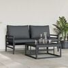 vidaXL Gartensofa-set mit Kissen 3 pcs Schwarz Stahl