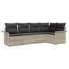 vidaXL Gartensofa-set mit Kissen 5 pcs Poly-Rattan