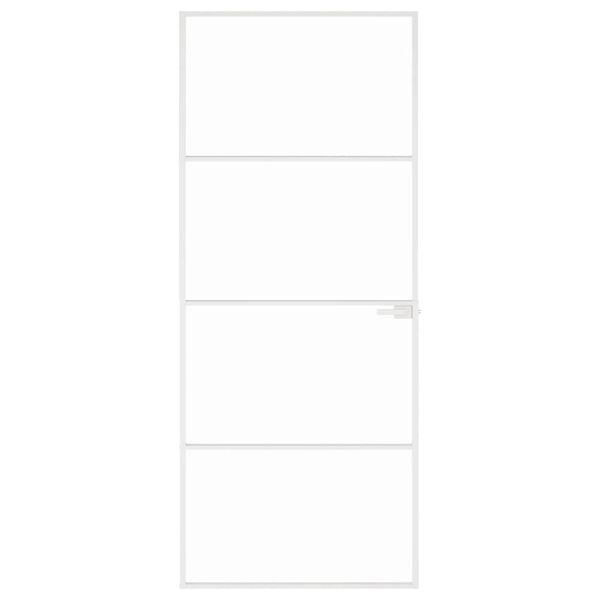 vidaXL Innent&uuml;r Wei&szlig; 83x201,5 cm Hartglas & Aluminium Schlank