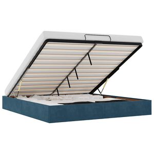 vidaXL Ottoman-Bett ohne Matratze Dunkelblau 160x200 cm Samt