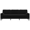 vidaXL Sofa 3-Sitzer mit Zierkissen Schwarz 210 cm Samt