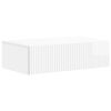 vidaXL Wandmontierter Beistelltisch Hochglanz Wei&szlig; 59 x 34,5 x 17 cm