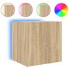vidaXL TV-Wandschrank mit LED-Leuchten Sonoma-Eiche 40,5x35x40 cm