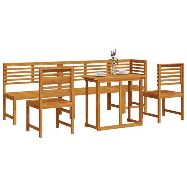 vidaXL Garten Bistro Set 6 pcs Braun Massivholz Akazie