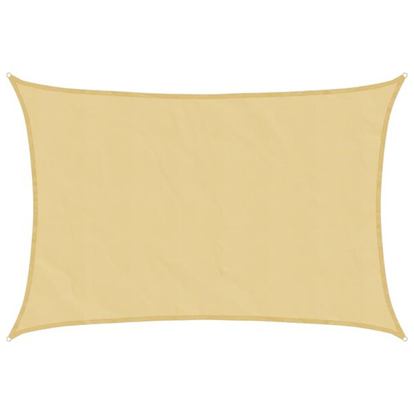 vidaXL Sonnensegel Sandfarbe 5x4 m 100% Polyester Oxford