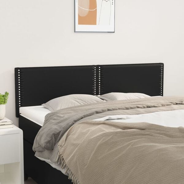 vidaXL Kopfteile 2 Stk. Schwarz 72x5x78/88 cm Kunstleder
