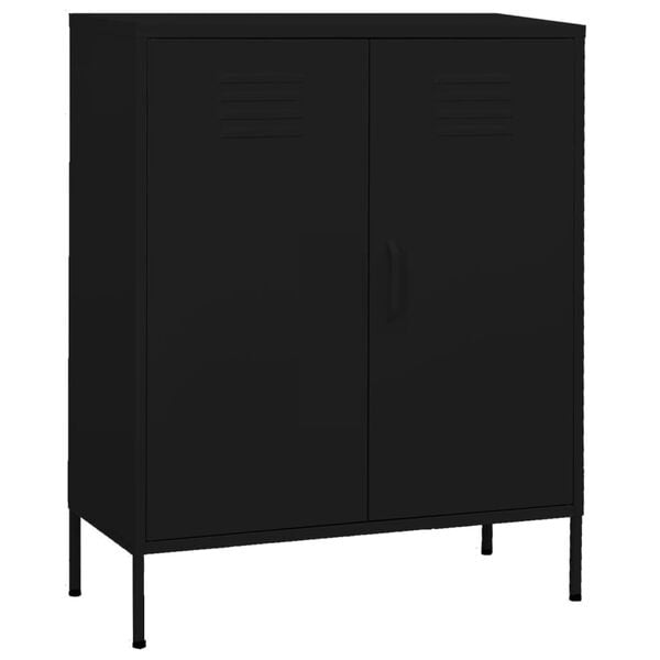 vidaXL Lagerschrank Schwarz 80x35x101,5 cm Stahl