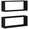 vidaXL Wandregale 2 stk. Schwarz Eichen-Optik 60 x 15 x 23 cm