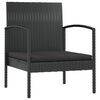 vidaXL 16-tlg. Garten-Lounge-Set mit Auflagen Poly Rattan Schwarz