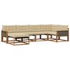 vidaXL Outdoor-Sofagarnitur mit Kissen 6 pcs Natur und Beige
