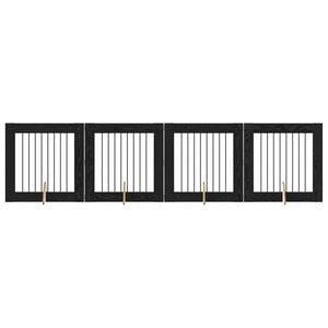 vidaXL Hundetor mit St&auml;ndern 4 pcs Schwarze Eiche 80 x 80 cm