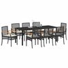vidaXL Garten Essgruppe 9 pcs Schwarz Poly-Rattan