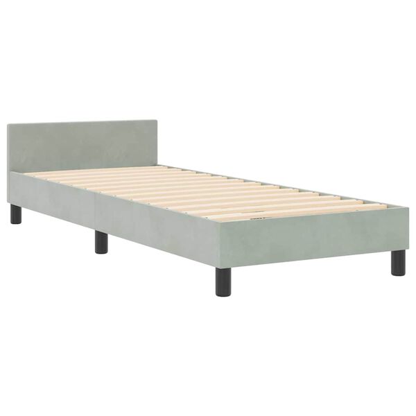 vidaXL Boxspringbett mit Kopfteil Hellgrau 80 x 200 cm Samt