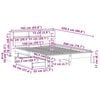 vidaXL Massivholzbett mit Regal ohne Matratze Wachsbraun 150x200 cm