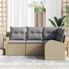vidaXL Gartensofa-set mit Kissen 4 pcs Beige und Hellgrau Poly-Rattan