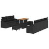 vidaXL Garten-Sofa-Set mit Kissen mit Speicher 10 pcs Schwarz