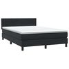 vidaXL Boxspringbett mit Matratze & LED Schwarz 160x210 cm Samt