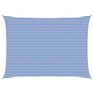 vidaXL Sonnensegel 5 x 7 m HDPE Rechteckig Blau und Wei&szlig;