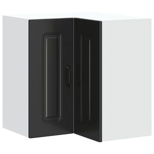 vidaXL K&uuml;chen-Eckh&auml;ngeschrank Kalmar Schwarz Holzwerkstoff